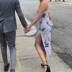 Tobi Purple Flower Midi Dress